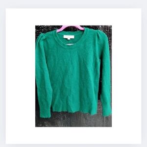 LOFT Vibrant Green Crew Neck Sweater
